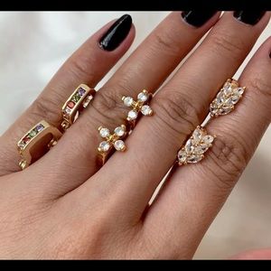 18k Gold filled huggie hoop earrings trio set